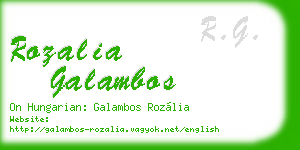 rozalia galambos business card